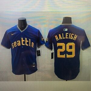 🤗Cal Raleigh Blue Stitched Jersey Blue😃